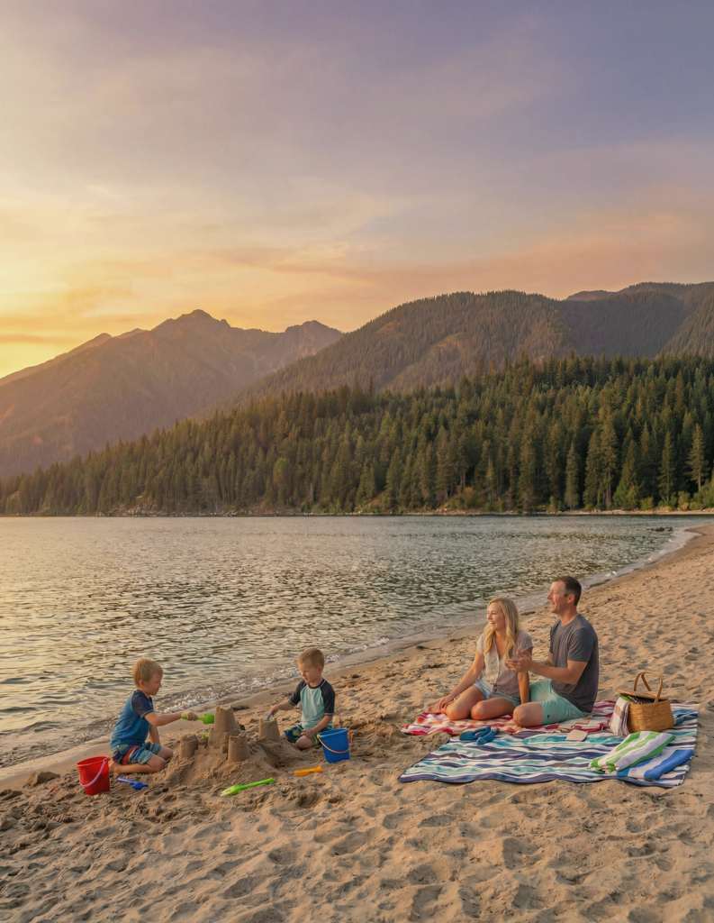 Farragut State Park beach